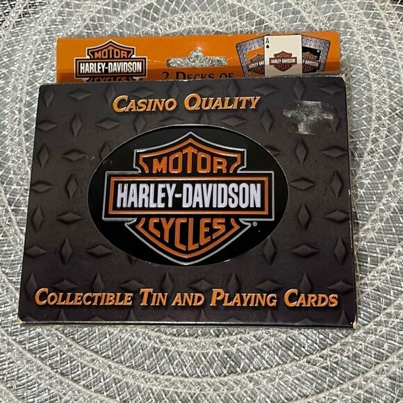 Harley Davidson Limited Edition Playing Cards with Metal Tin NWT - Picture 2 of 6